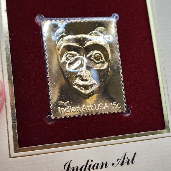 4 Indian Art Stamps Gold Replica First Day of Issue - Picture 4 of 4